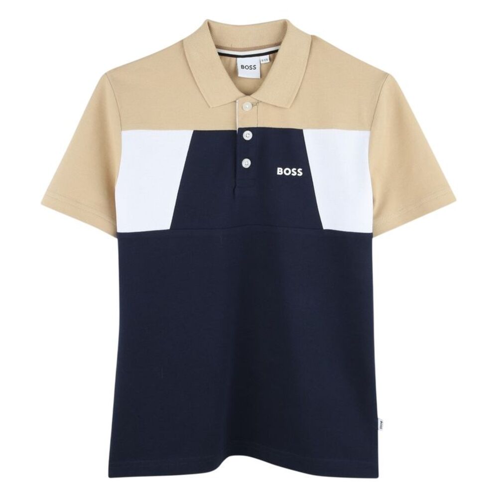 Boss Childrens/Kids Colour Block Polo Shirt / Navy